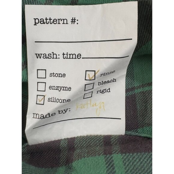 Rag & Bone workweat 3/4 placket shirt size L color plaid green NWOT - Picture 4 of 7